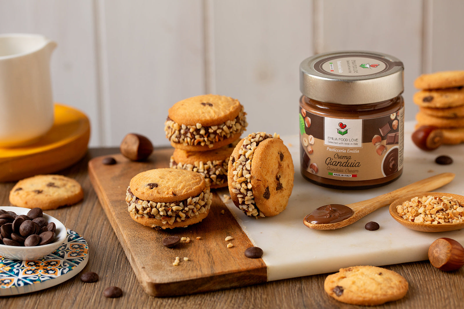 Chocolate ICE CREAM SANDWICH with gianduia spread